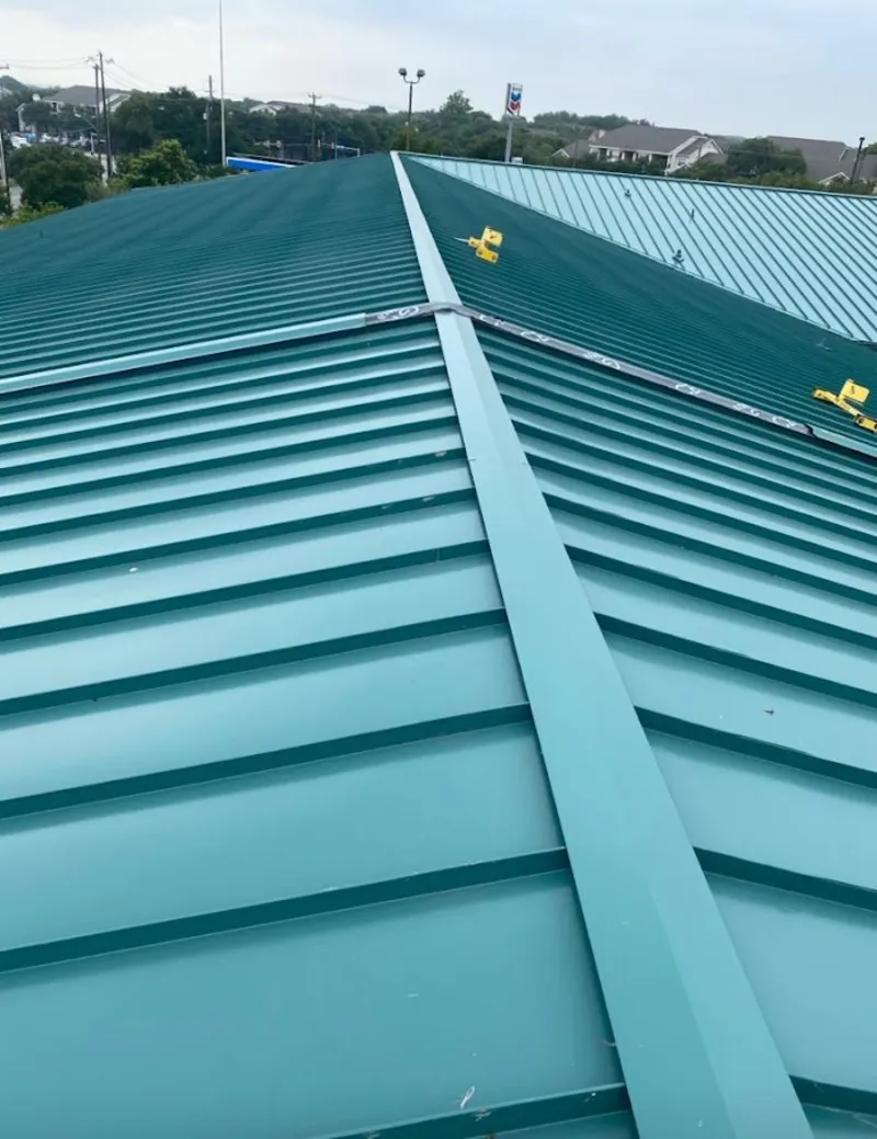 Green commercial metal roof ridge and valley for Metal Roof Repair in Port Wentworth